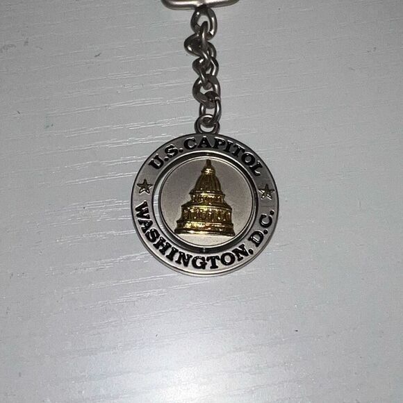 U.S. Capital Washington D.C. Keychain Metal Spinner Keyring Collectable Souvenir - Picture 5 of 6